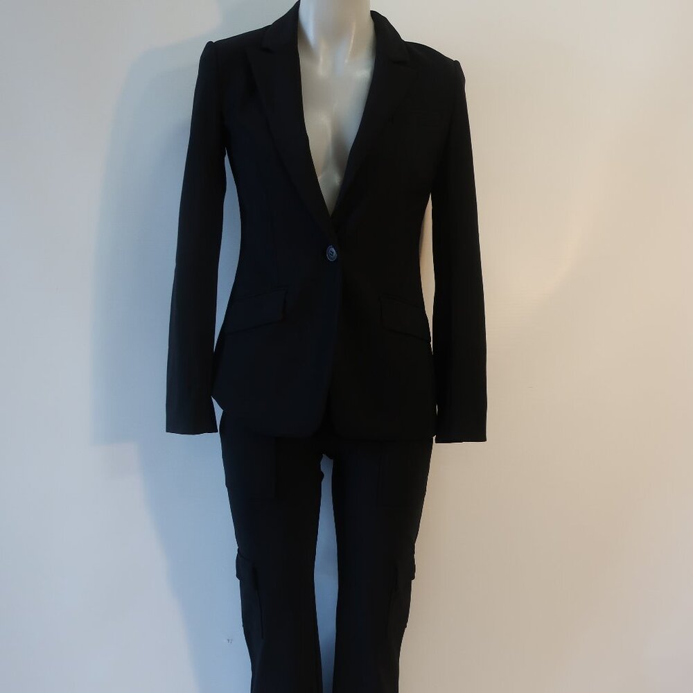 Womens Ameliora Black Blazer/Pant Suit Set 0
